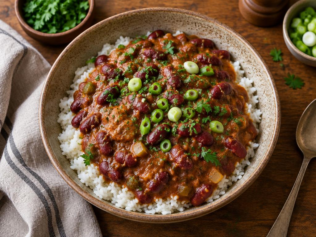 Veganes Cajun Red Beans and Rice