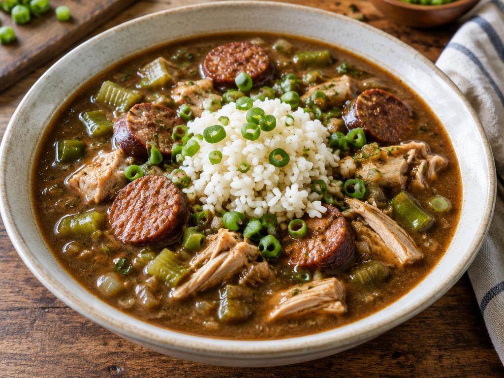 Louisiana-Gumbo mit original Andouille-Wurst